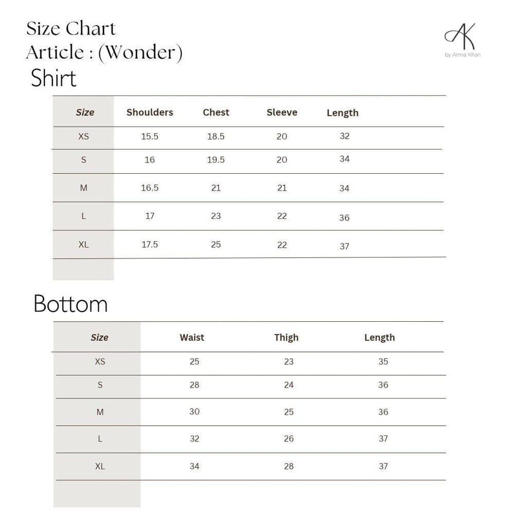 Size Guide Chart